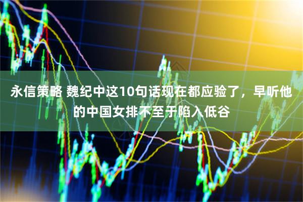 永信策略 魏纪中这10句话现在都应验了，早听他的中国女排不至于陷入低谷